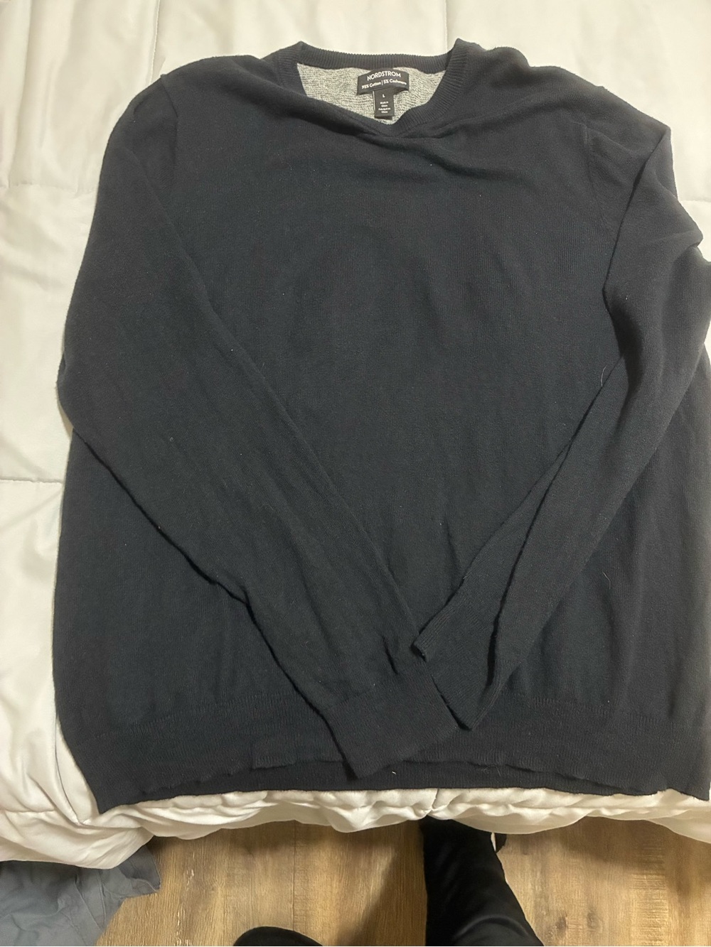 Nordstrom Men's Black Crewneck Sweater
